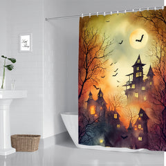 Halloween Castle Bats Shower Curtain