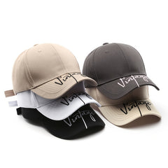 Adult Vintage Letter Embroidered Duck Tongue Cap Sun Protection Baseball Cap