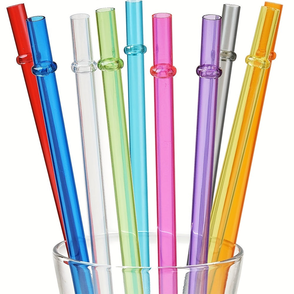 12 Rainbow Long Reusable Straws for Tall Cups Tumblers Mason Jars