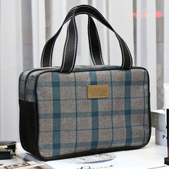Plaid Print Makeup Bag Cosmetic Organizer Large Capacity Pouch