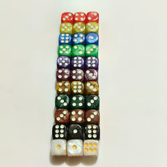 100pcs 16MM Round Pearl Pattern Dice 6 sided Dice Game Set