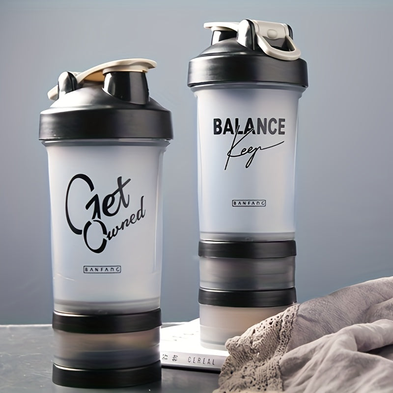 500ml Plastic Fitness Shaking Water Cup Portable Anti Drop Bottle