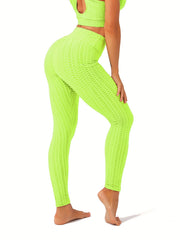 Honeycomb Yoga Leggings With Pocket High Waist Sports Tight Pants