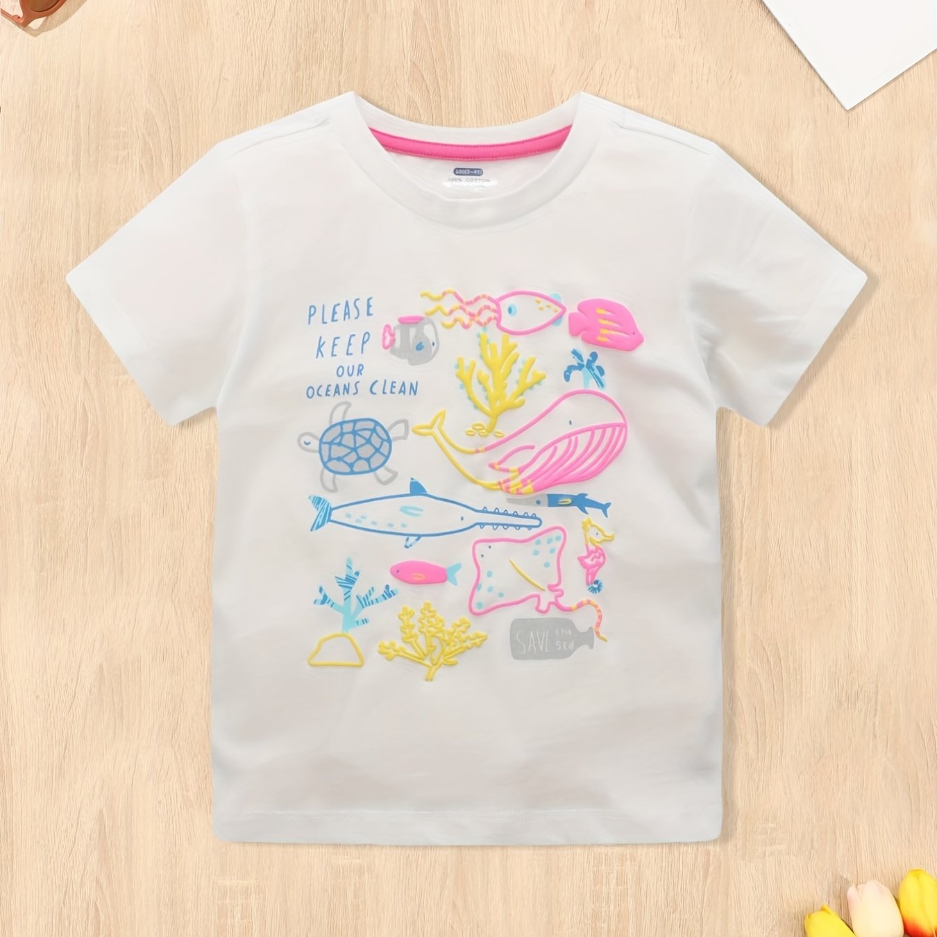 Girl's Cute Cartoon T-shirt for Summer Outings