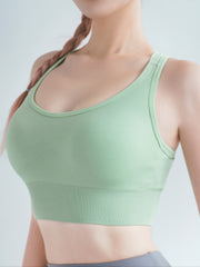 Sleeveless Yoga Fitness Sports Bra Solid Chest Padded Tank Top
