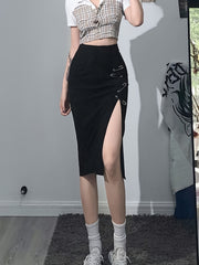 Y2K Sexy Split Skirt High Waist Skirt Women's Clothing