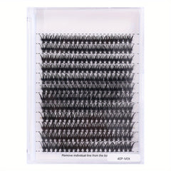 120 Pcs 12 Rows DIY Lash Clusters 40D W Shape D Curling Mixed Length Reusable