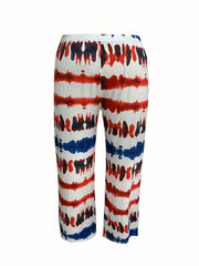 Women's Plus Tie Dye Tee & Printed Pants Set