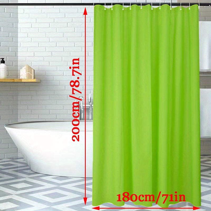 Green Shower Curtain Waterproof Fabric Bathroom Decor