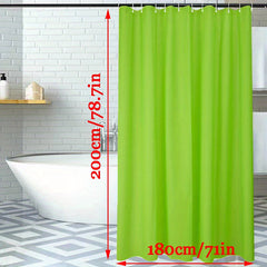 Green Shower Curtain Waterproof Fabric Bathroom Decor