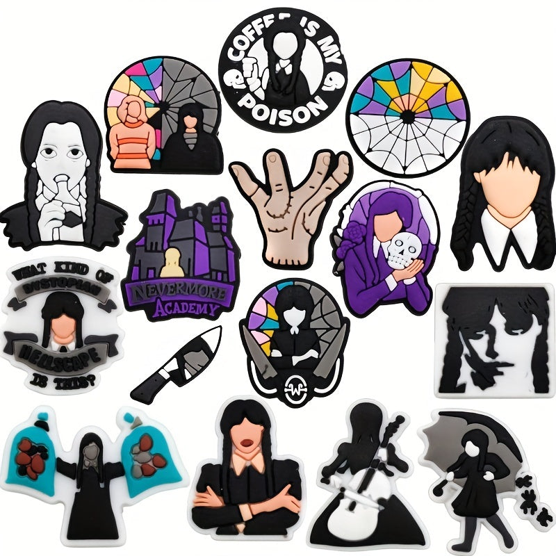 16Pcs Horror Movie Shoe Charms for Shoes Bracelet Wristband Gift