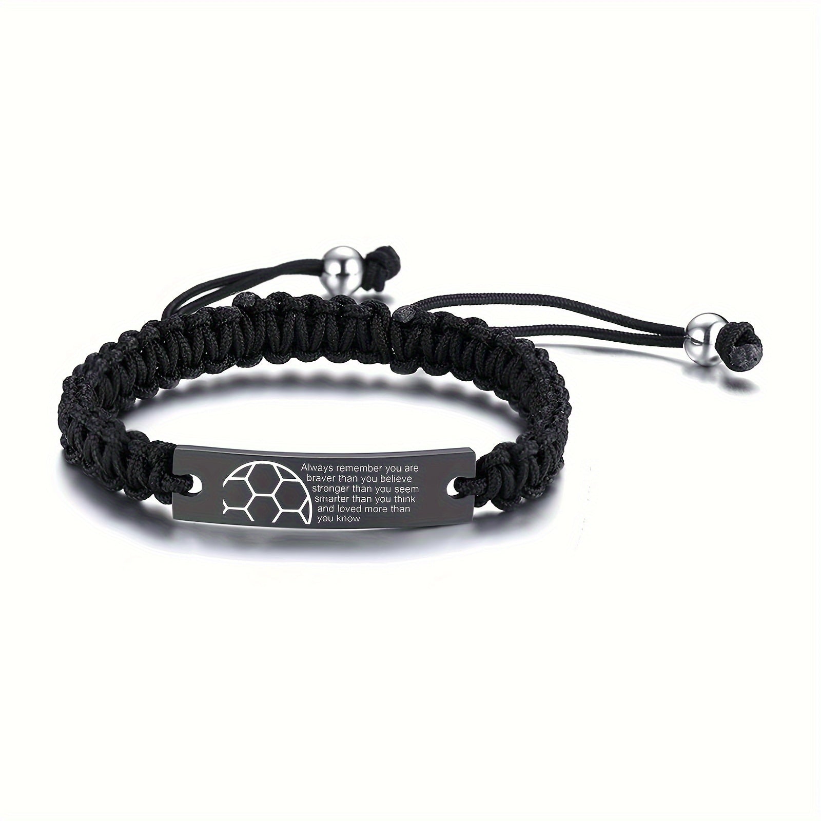 Rope Bracelet with Rugby Letter Graphic Charm