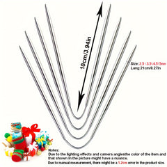4pcs Stainless Steel Circular Needles Double Pointed Weaving Ne