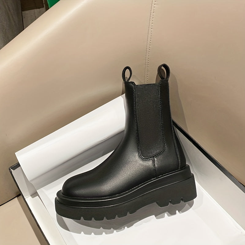 Women's Platform Boots Slip On Outdoor Shoes