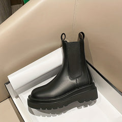 Women's Platform Boots Slip On Outdoor Shoes