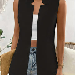 Versatile Sleeveless Vest Casual Open Front