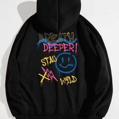 Women's Letter Print Loose Hoodie Sweatshirt