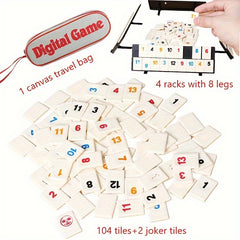 Rummy Tile Board Game with Racks in Travel Bag