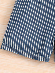 Boys Stripe Denim Pants Overall Jumpsuit Clothes Kids Clothing