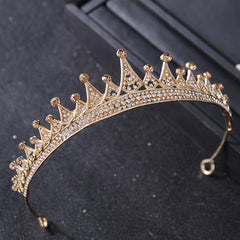 Golden Stunning Crystal Wedding Tiara Vintage Bridal Crown Stone Wedding Crown