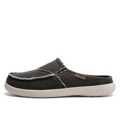 Men's Canvas Slip On Mules Lightweight Comfortable Open Back Shoes