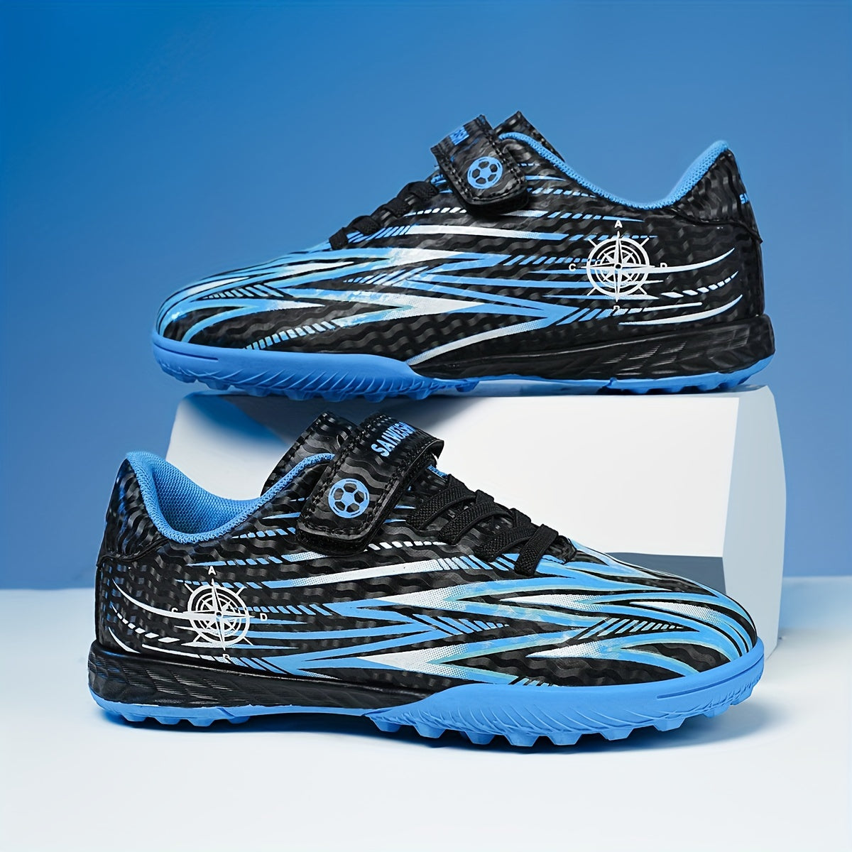 Boy's Turf Football Boots Outdoor Anti skid Lace Up Soccer Cleats