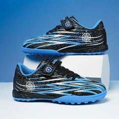 Boy's Turf Football Boots Outdoor Anti skid Lace Up Soccer Cleats