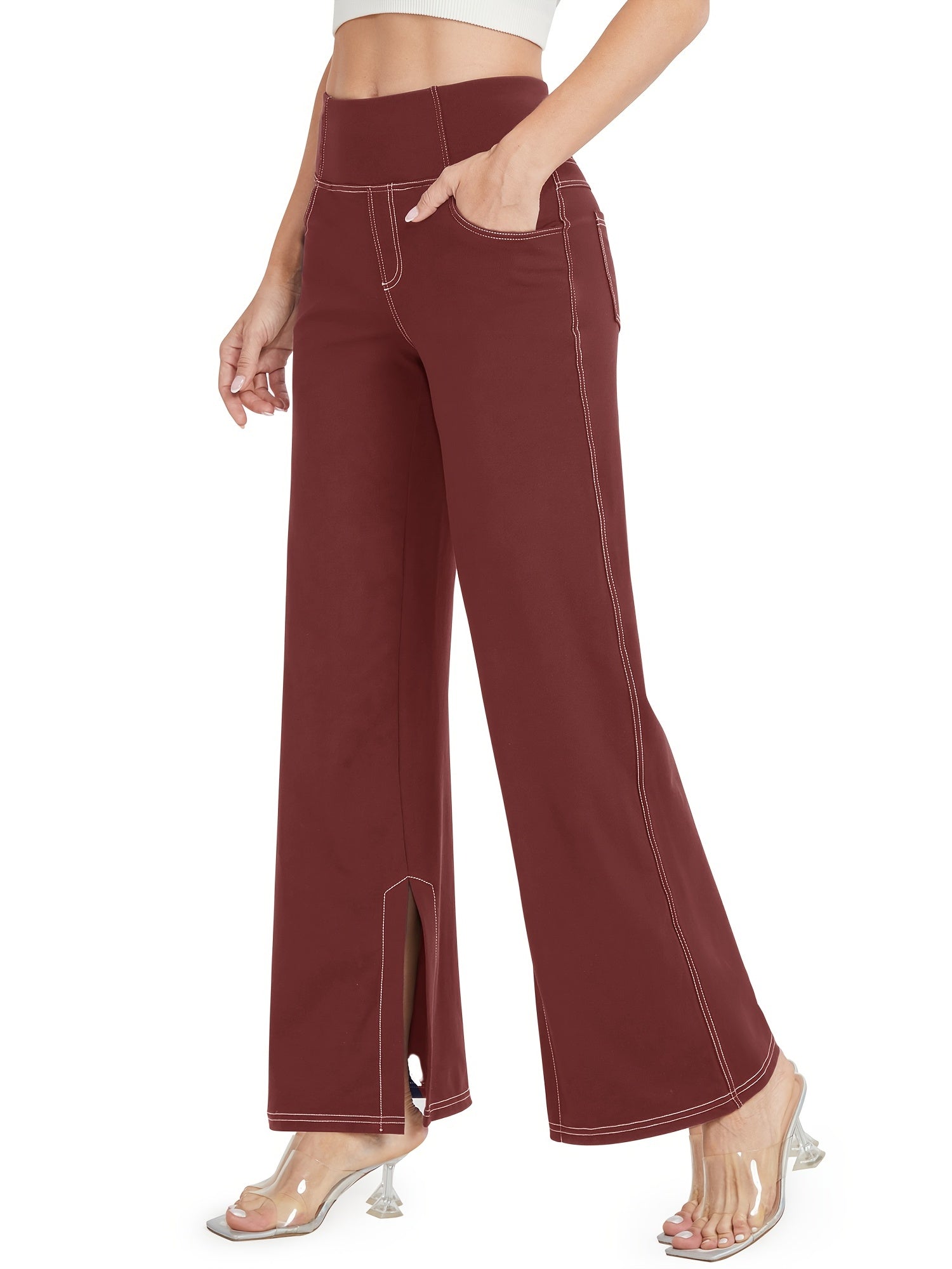 Denim Print Loose Yoga Pants Wide Leg