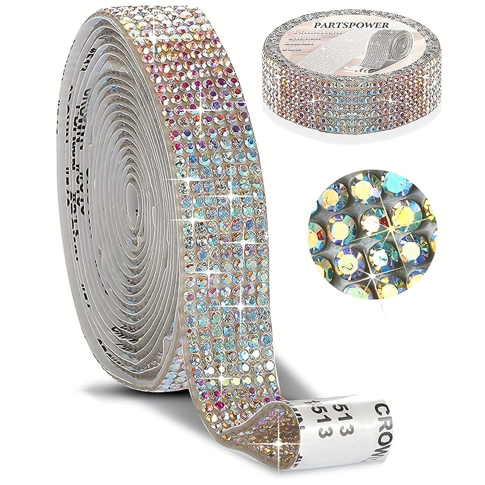 Crystal Rhinestone Strips Adhesive Diamond Ribbon Bling Sticker 2mm Rhinestone