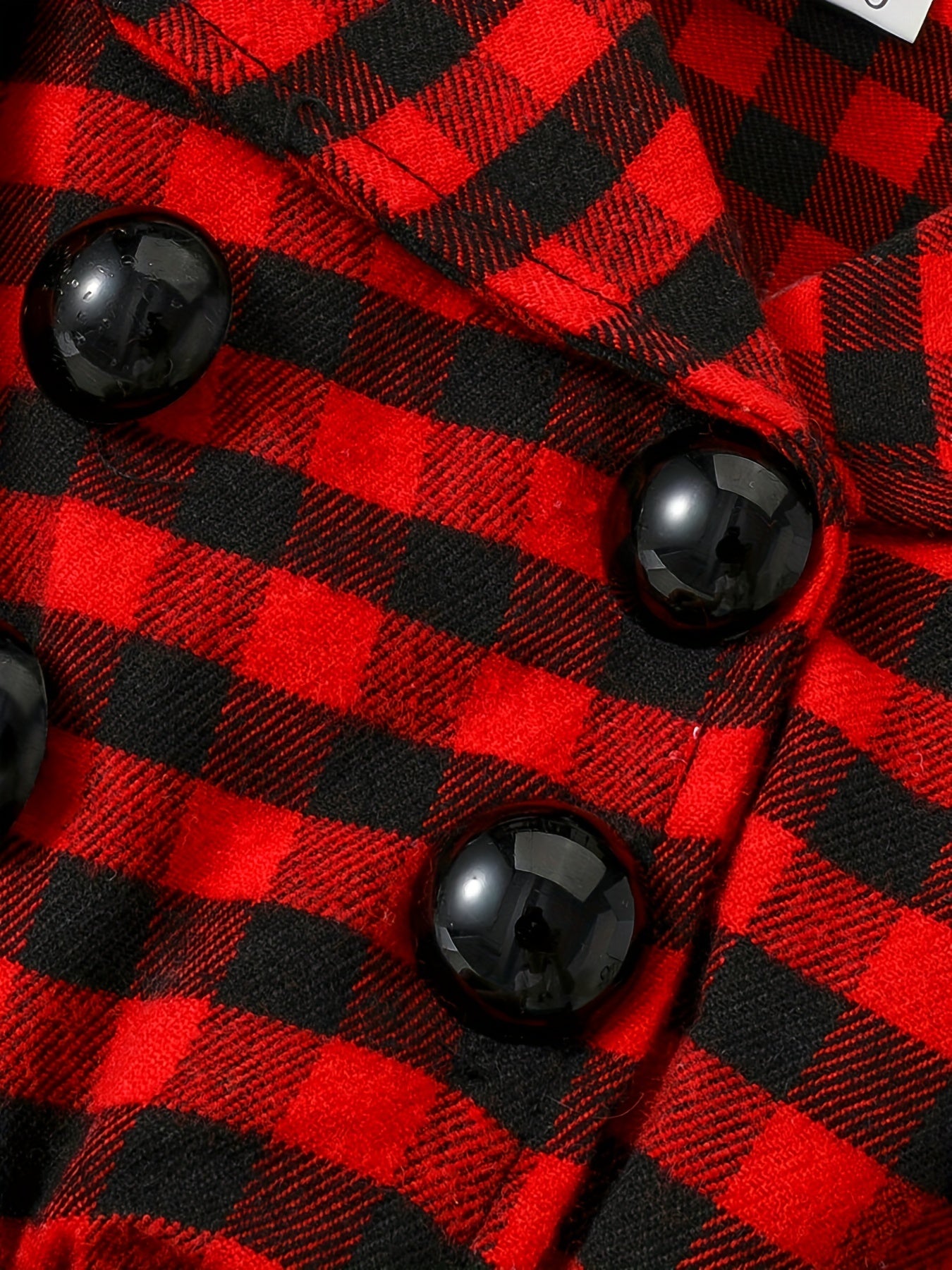Girls' Plaid Double Breasted Tutu Dress For Christmas