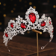 Green Crystal Crown Rhinestone Tiara Wedding Hair Accessories