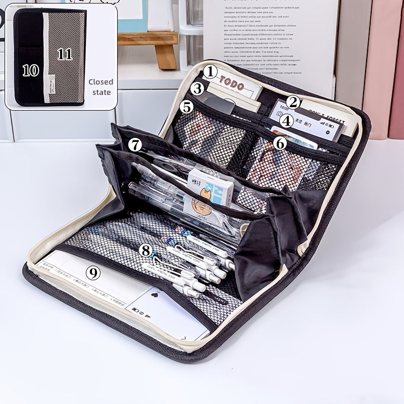 Large Capacity Pencil Case Stationery Box Portable for Office School Girls