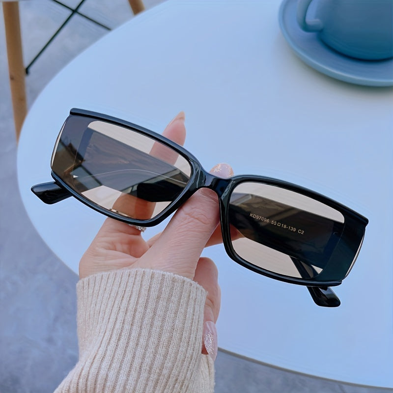 Boho Style Square Sunglasses Wide Temples Anti UV Sunscreen Glasses