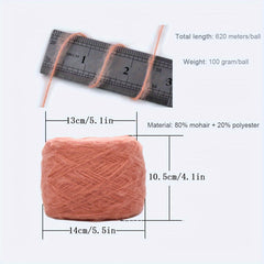 Mohair Yarn for Knitting Crochet Wool Sweater Socks DIY 100g 620m