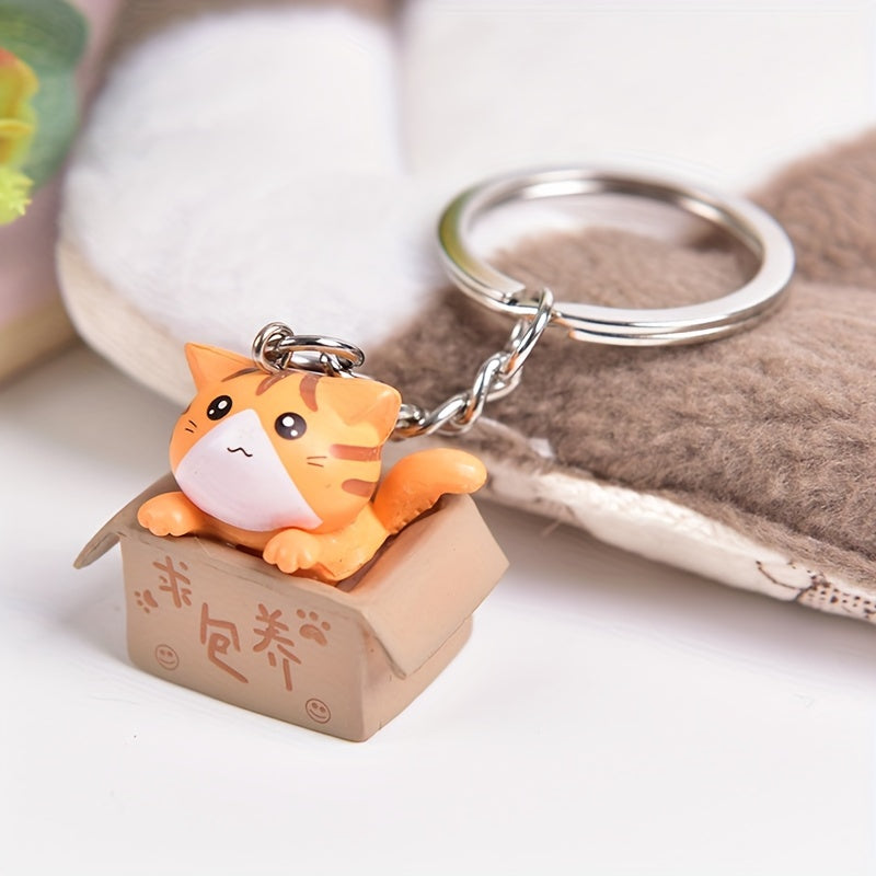 Cute Cartoon Cat Key Ring Chain Pendant for Bag Car Keychain