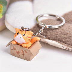 3D Cat Doll Keychain Cartoon Kitten Pendant For Outdoor Travel