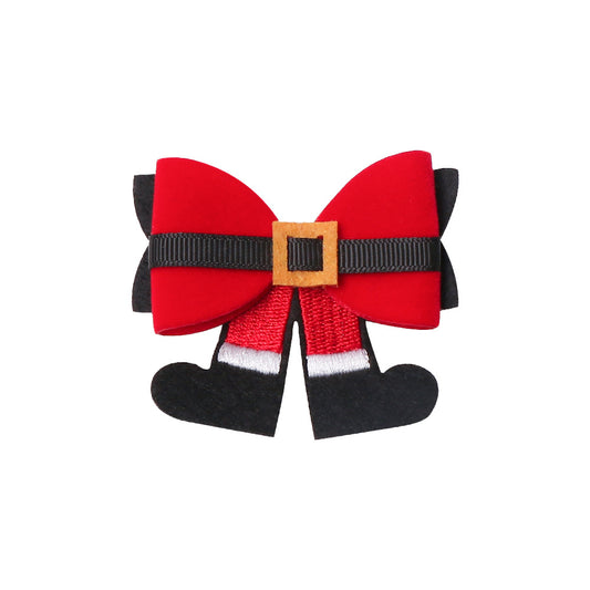 Girls Christmas Bow Hairpin Santa Claus Elk Hairclip Kids Children Accessories