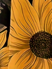 Sunflower Print Open Front Cardigan