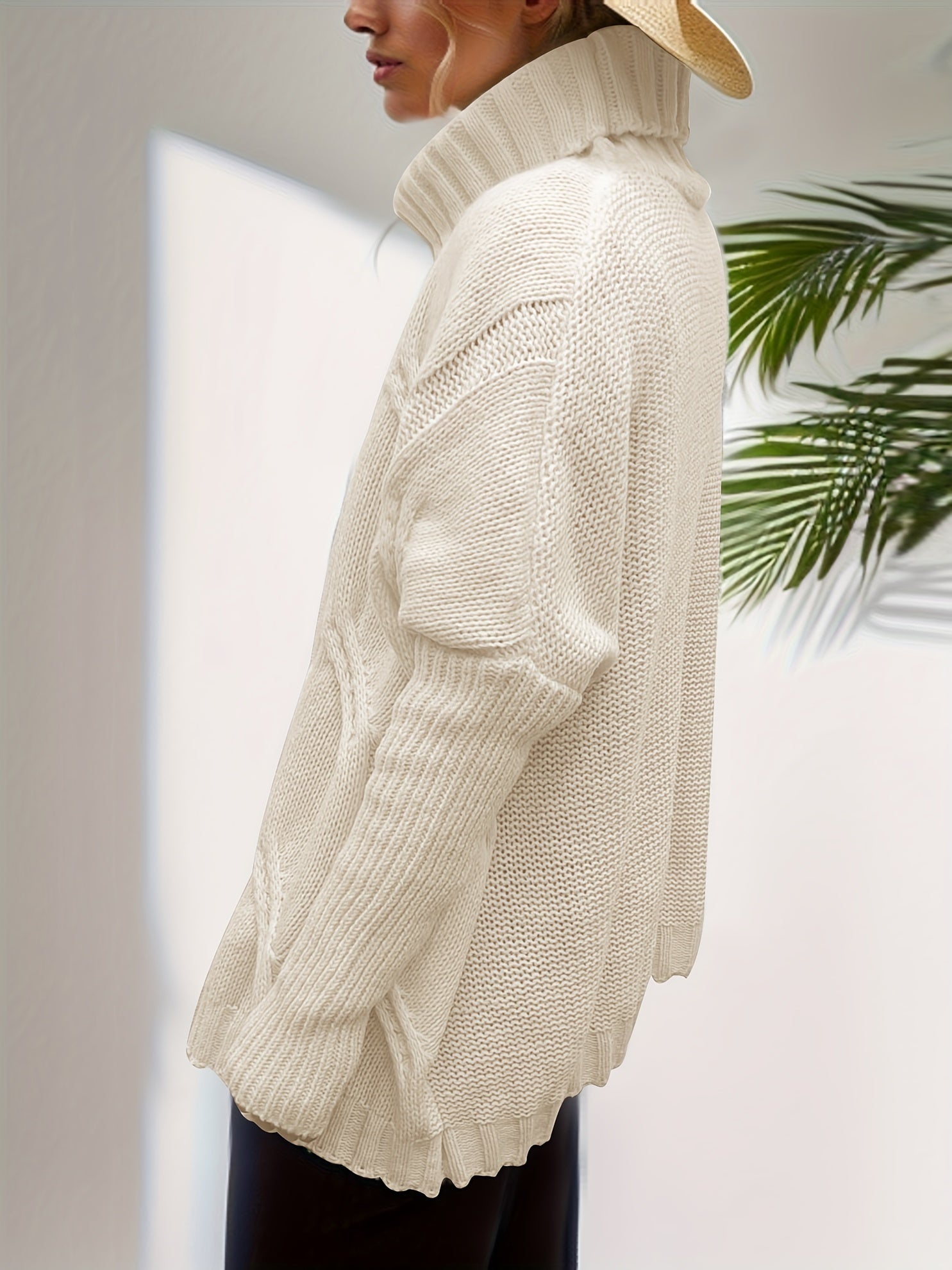 Long Sleeve Turtleneck Sweater Women's Oversized Pullover