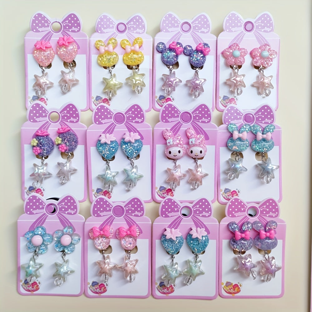 Cartoon Resin Star Pendant Ear Cuff for Party Girls