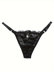Floral Lace Thongs Cut Out Low Waist Bow Tie Panties