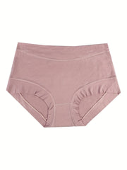 Panty Women's Plus Solid Soft Breathable Middle Waist Medium Stretch