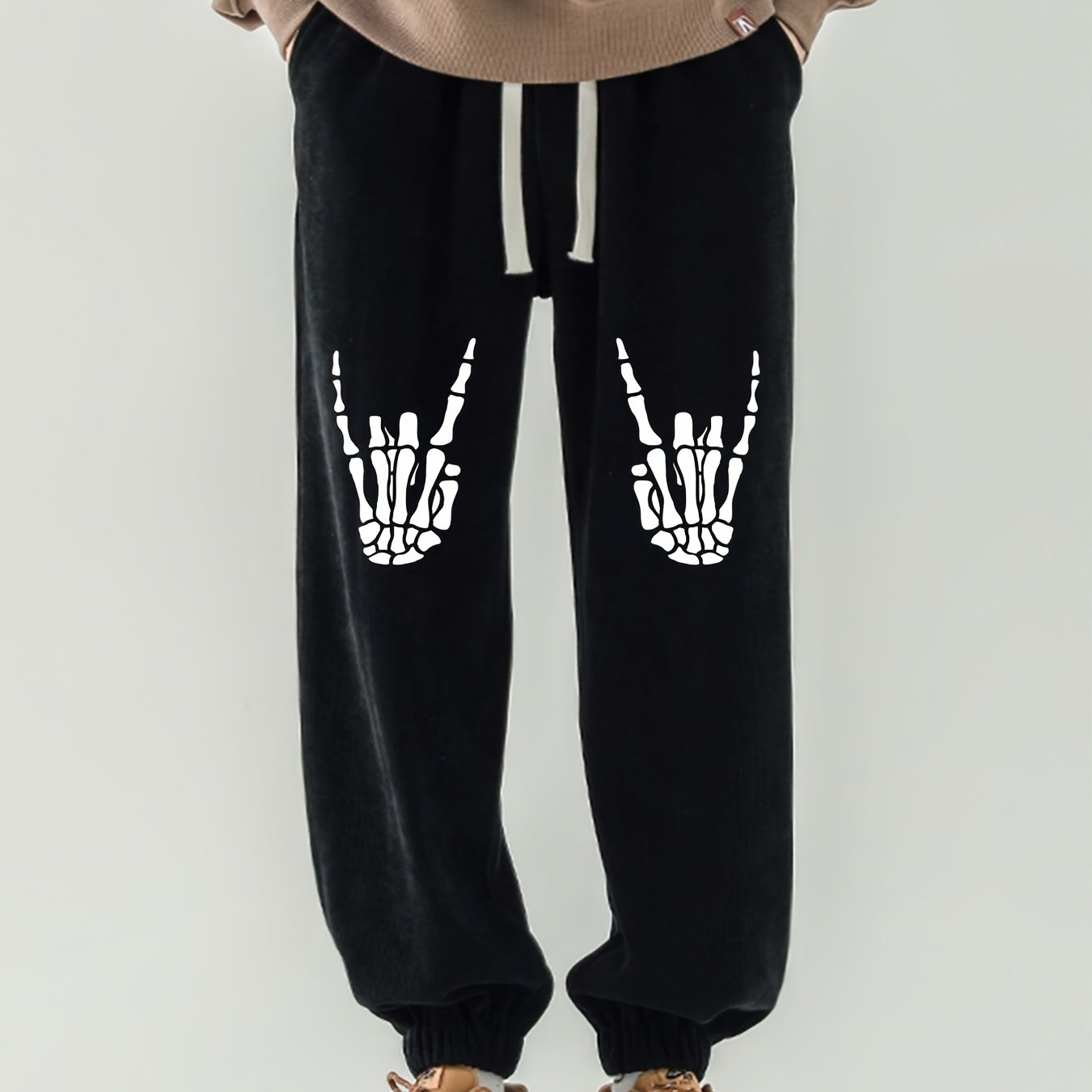 Men's Skull Finger Print Drawstring Lounge Pants