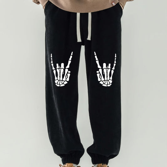 Men's Skull Finger Print Drawstring Lounge Pants