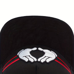 Striped Palm Embroidery Baseball Cap Hip Hop Snap Back Hat Adjustable Sunscreen