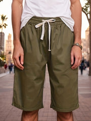 Drawstring Bermuda Shorts with Dual Pockets for Women