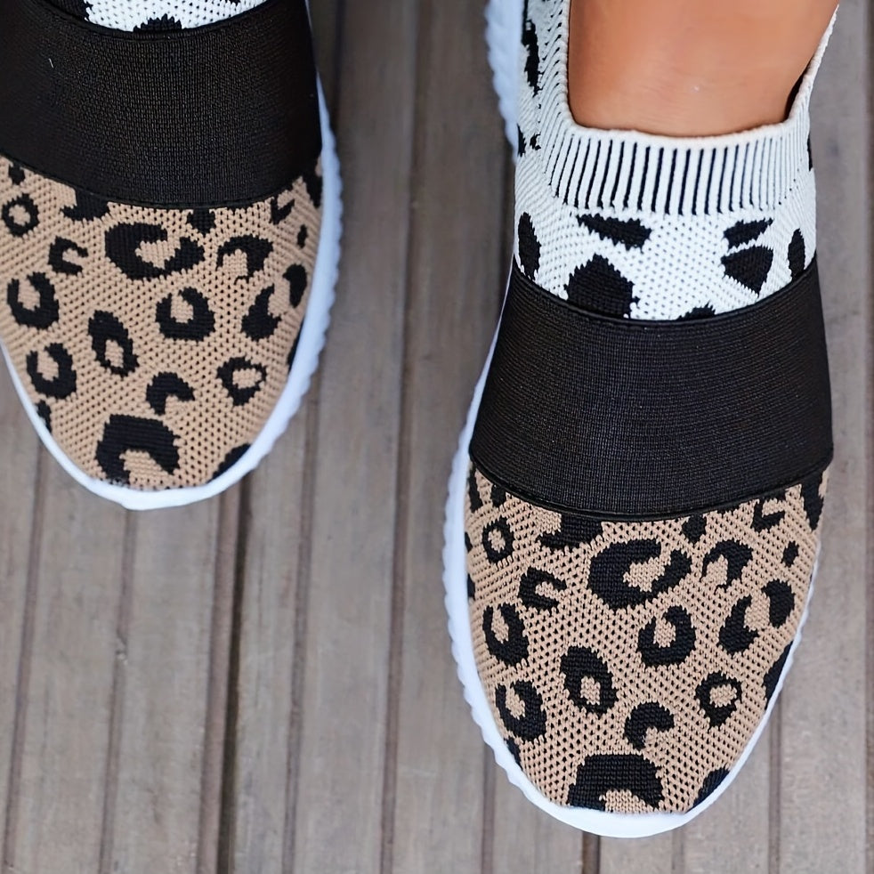 Leopard Print Slip On Low Top Sneakers