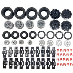 68pcs High Tech Building Blocks Gears Tires Tracks Wheels Accessories Pack