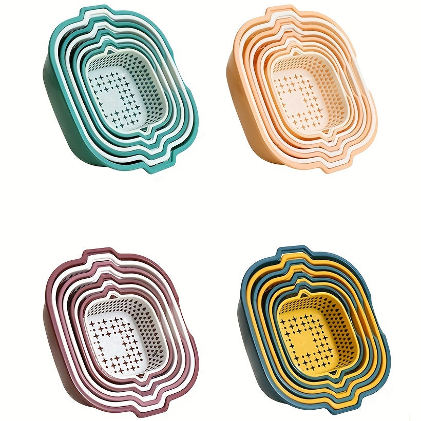 8pcs Set Multifunctional Plastic Kitchen Drain Basket Colander Strainers