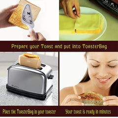 5/10 Pack Non-Stick Reusable Toast Bags Heat Resistant Easy to Clean